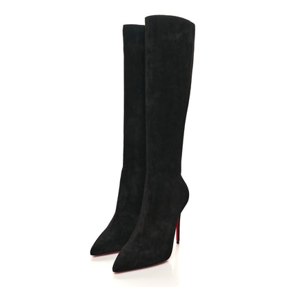 Christian Louboutin Veau Velours Eloise Botta 100 Knee Boots 38 Black 3 of 7