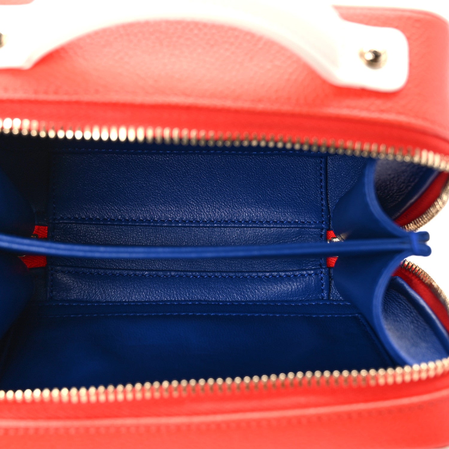 Chanel Caviar Quilted Small CC Filigree Vanity Case Blue White Red 5 of 10
