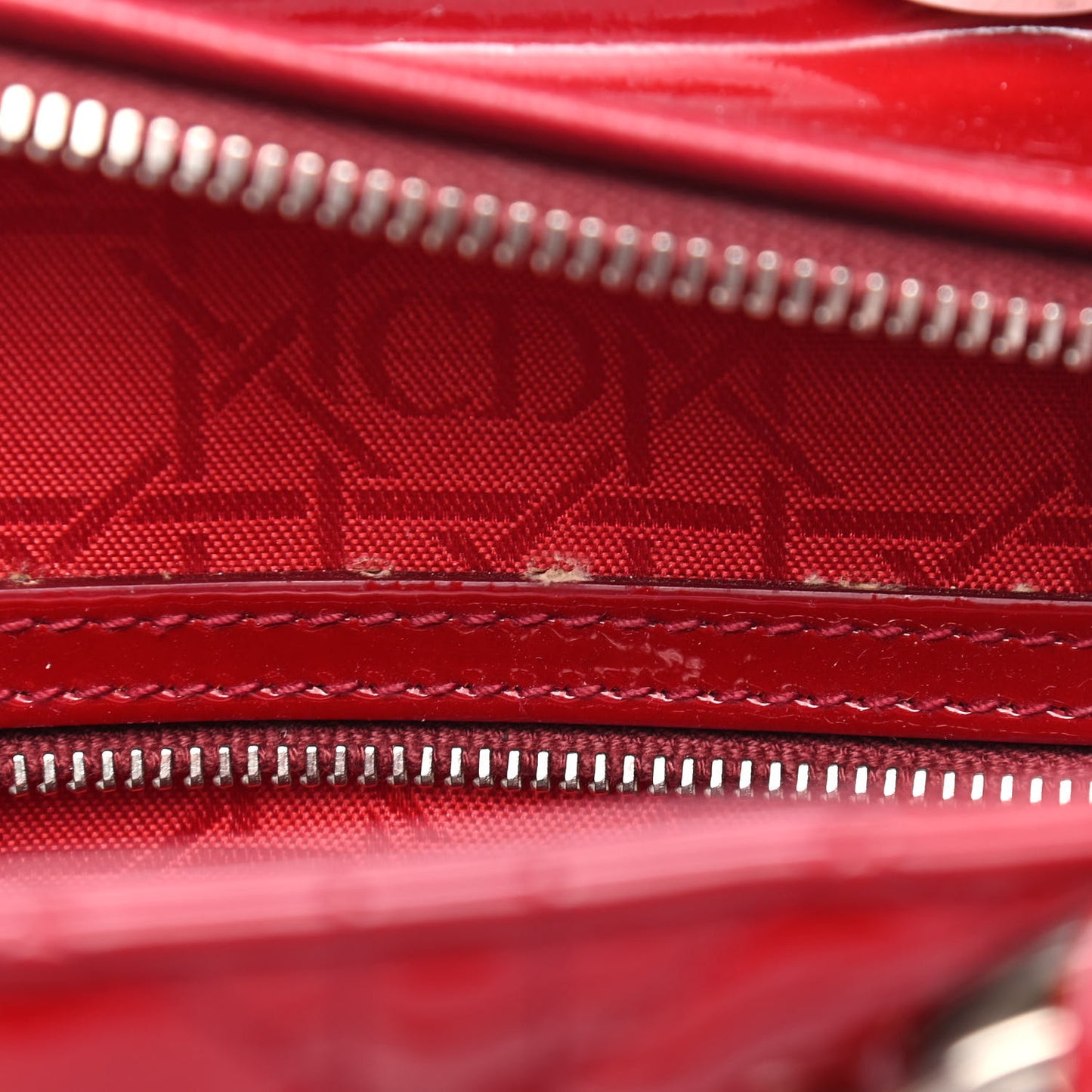 Patent Cannage Large Lady Dior Red