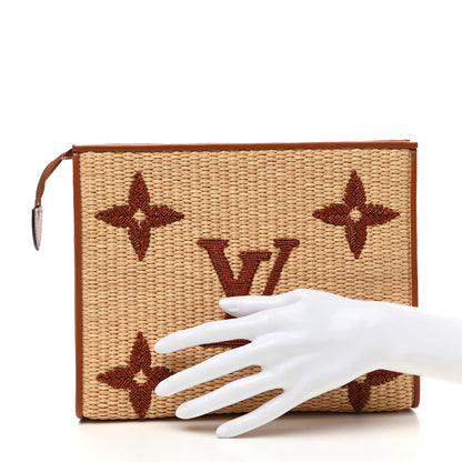 Louis Vuitton Raffia Monogram Giant Toiletry Pouch 26 Tan 2 of 6