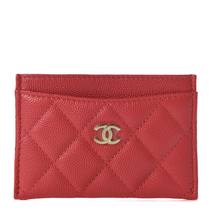 Chanel Caviar Quilted Card Holder Red 1 of 9