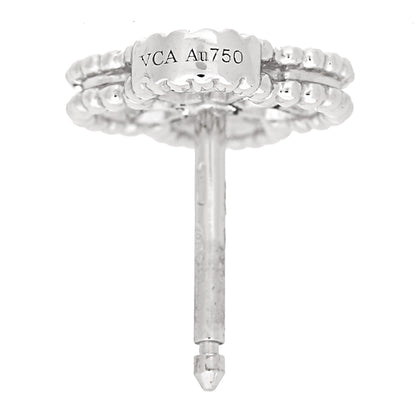 Van Cleef & Arpels 18K White Gold Diamond Sweet Alhambra Earrings 4 of 7