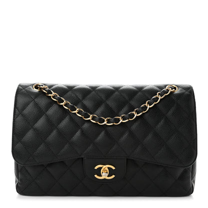 Chanel Caviar Quilted Jumbo Double Flap Black 1 of 10
