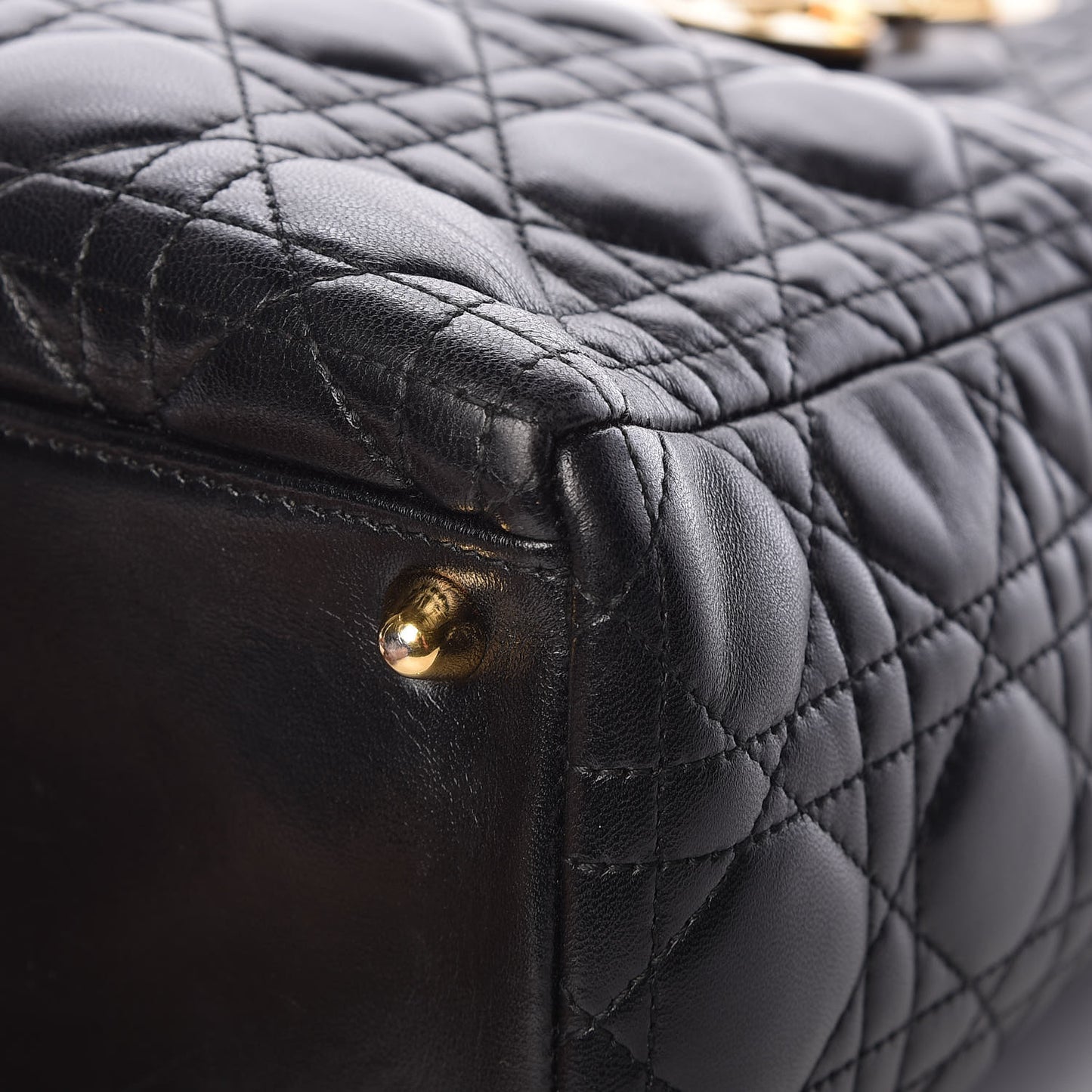Lambskin Cannage Large Lady Dior Black