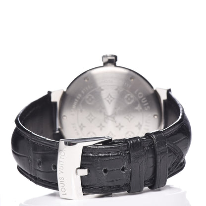 Louis Vuitton Stainless Steel Alligator 39mm Tambour Quartz Watch 4 of 8