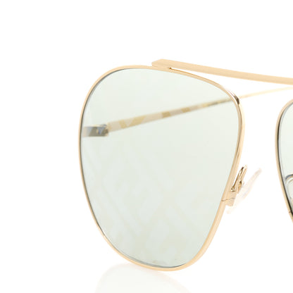 Fendi Metal Fendi Forever Aviator Sunglasses FF0407/G/S Gold 7 of 8