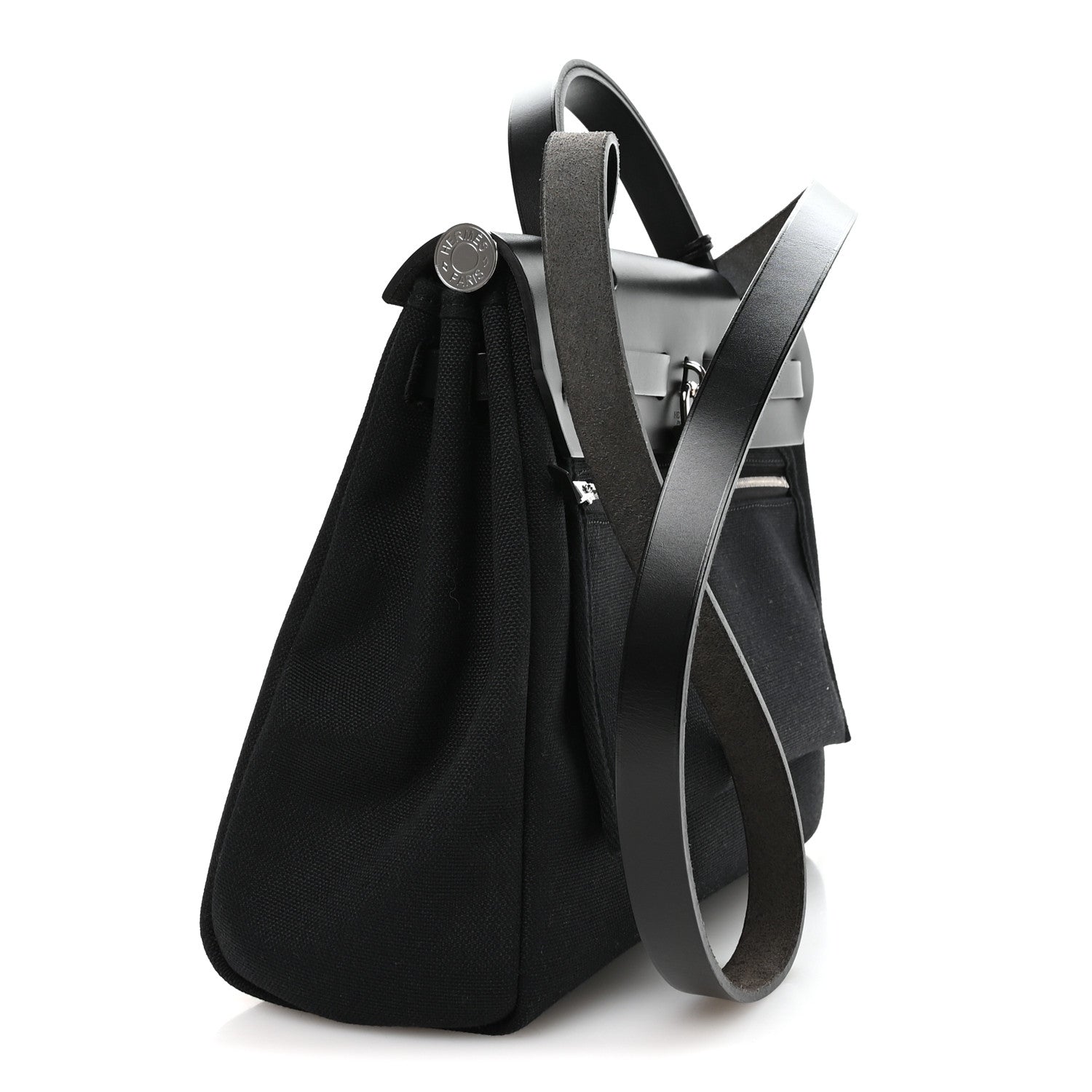Hermes Military Toile Vache Hunter Herbag Zip Retourne 31 PM Black 4 of 11