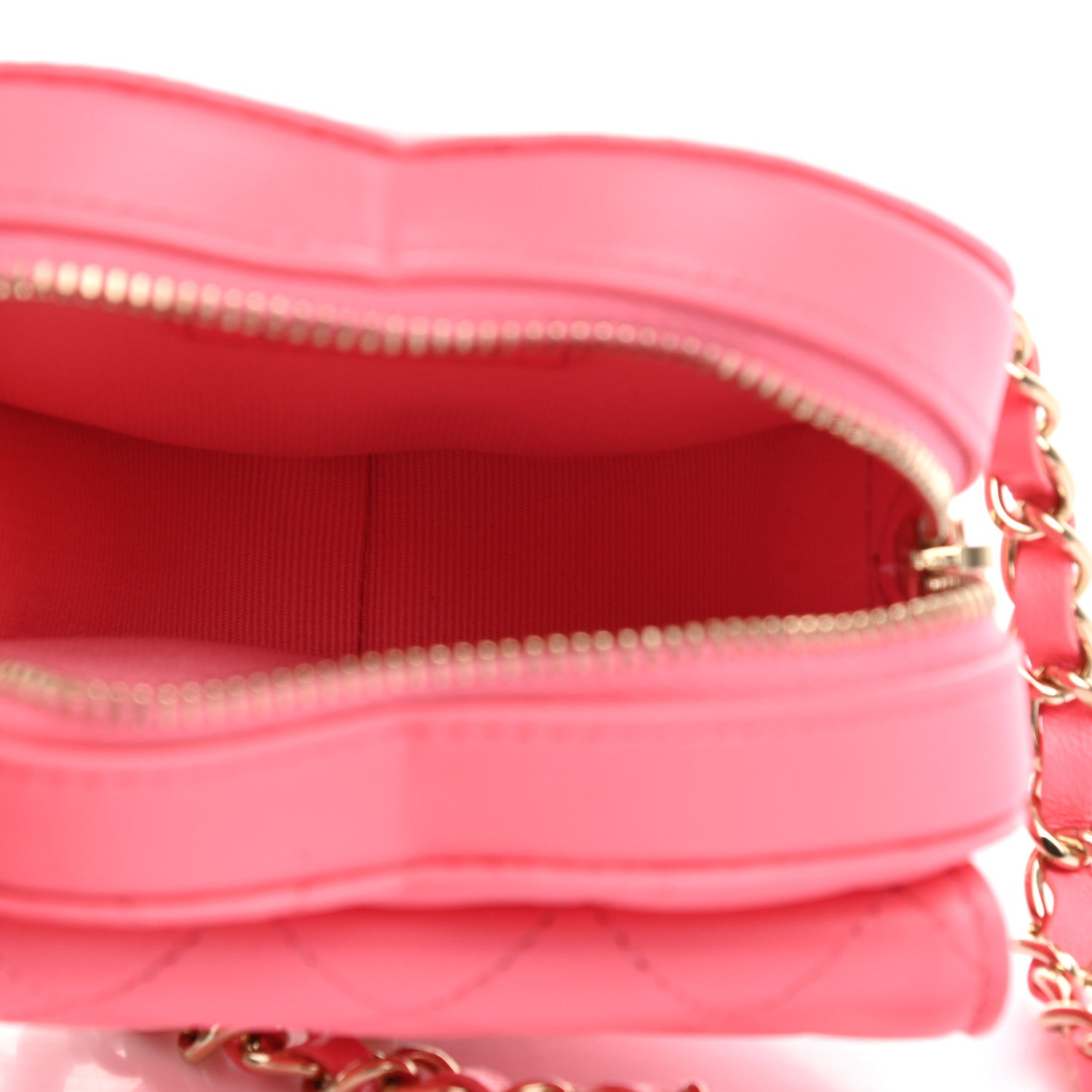 Chanel Lambskin Quilted CC In Love Heart Waist Belt Bag With Chain Pink 6 of 12
