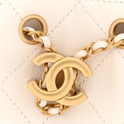 Chanel Caviar Quilted Mini Chanel 25 Handbag White 11 of 11