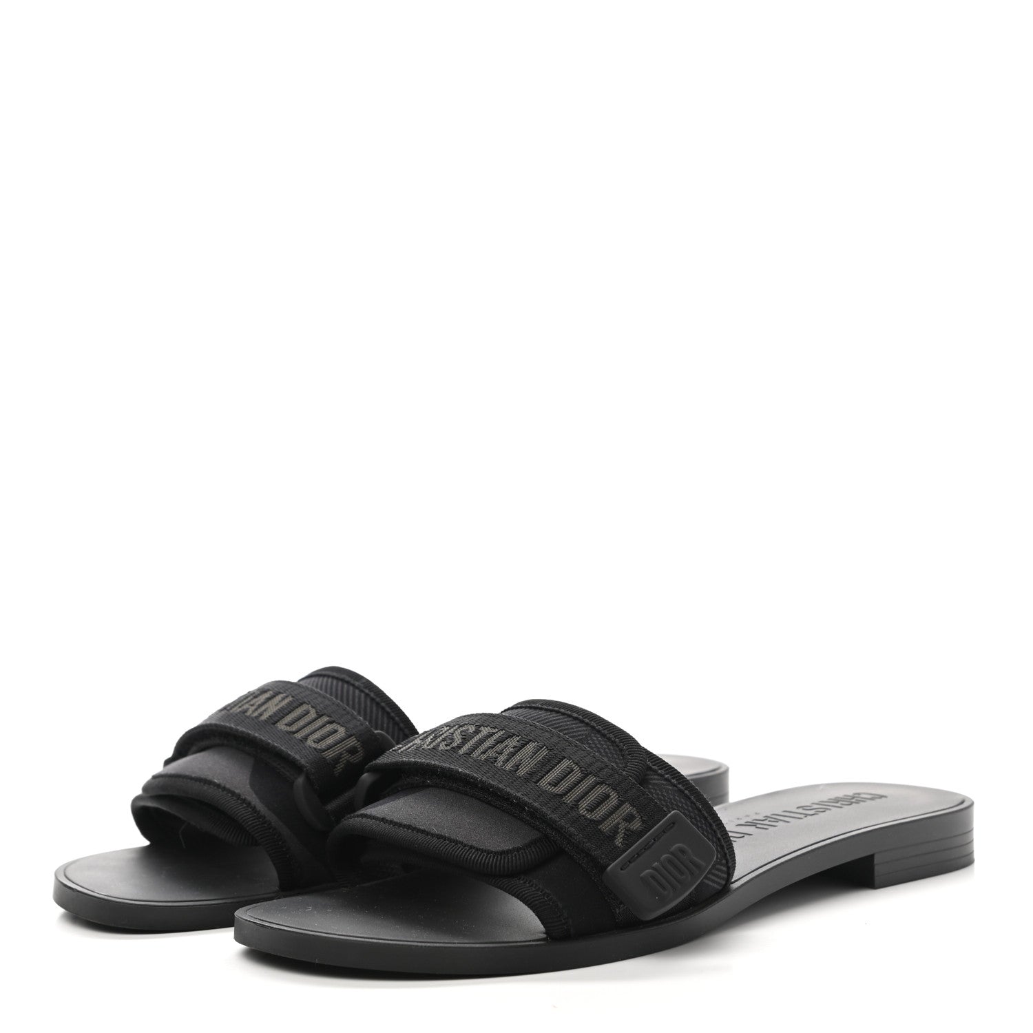 Christian Dior Technical Stretch Fabric Camouflage Dio(r)evolution Slide Sandals 36 Black Military 3 of 8