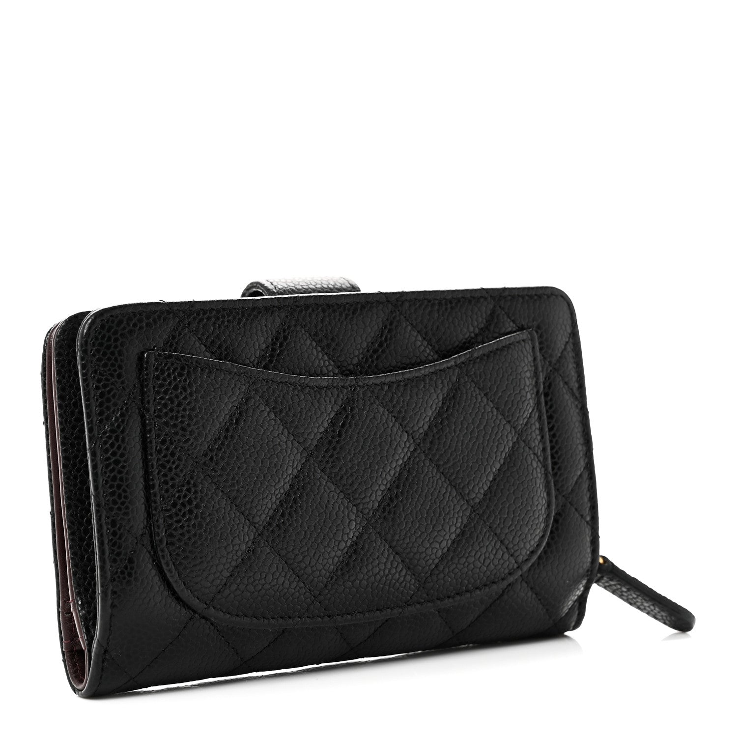 Chanel Caviar Quilted Zipped Pocket Wallet Black 1869778