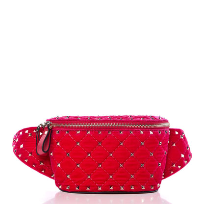 Valentino Garavani Velvet Rockstud Spike Belt Bag Disco Pink 1 of 6