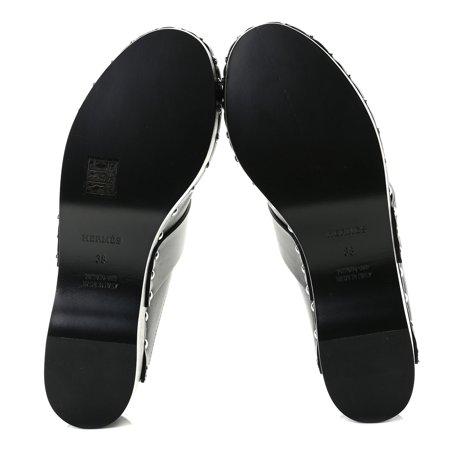 Calfskin Calya Mules 38 Black