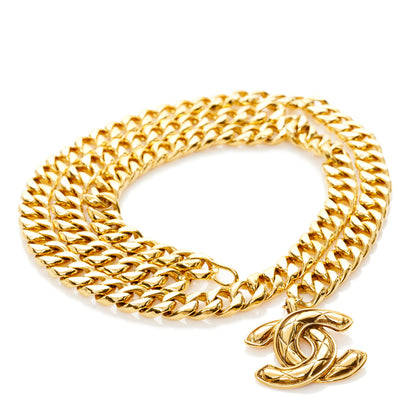 Chanel Metal Chain Quilted CC Medallion Belt Gold 1 of 5