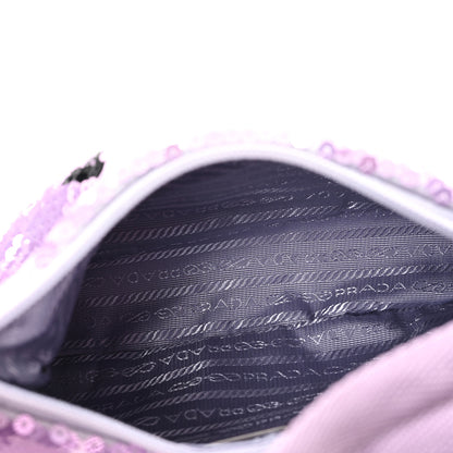 Prada Paillettes Sequin Mini Re-Edition 2000 Bag Lilium Black 5 of 9