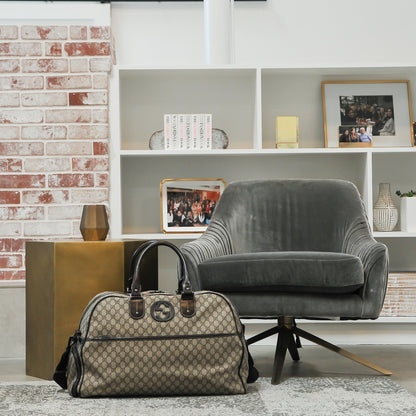 Gucci GG Supreme Monogram Interlocking G Duffle Bag Dark Brown 2 of 7