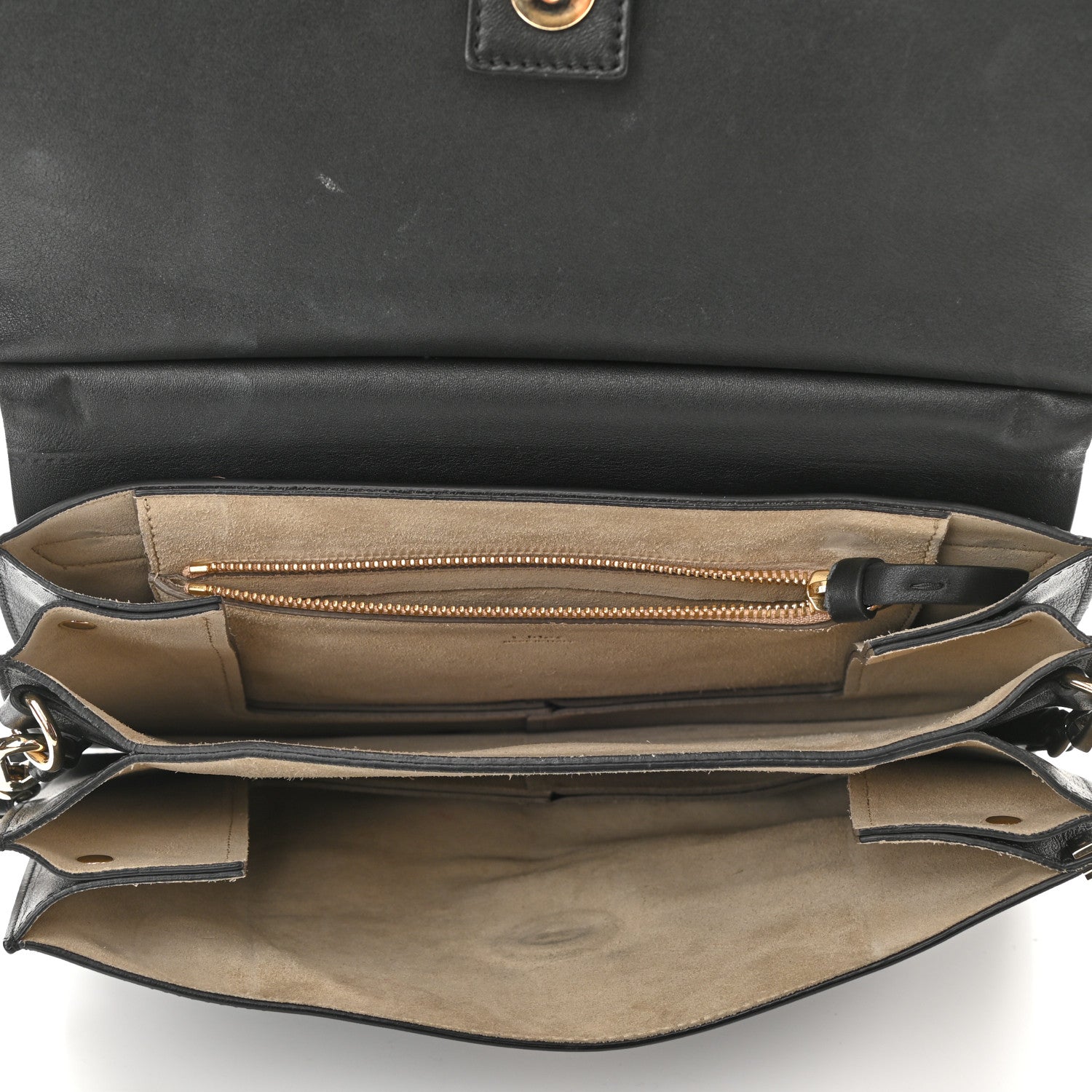 Chloe Suede Calfskin Medium Faye Shoulder Bag Black 5 of 9