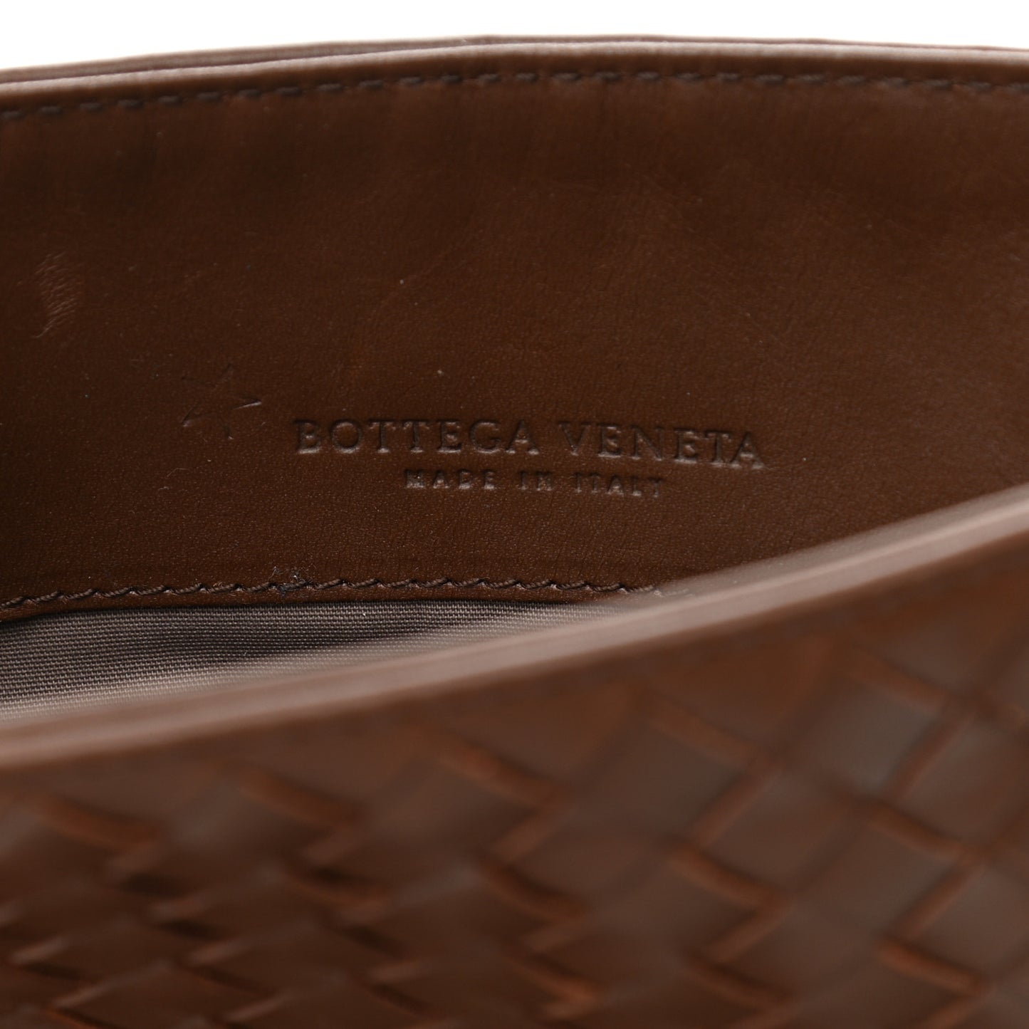 Nappa Intrecciato Crossbody Messenger Bag Brown