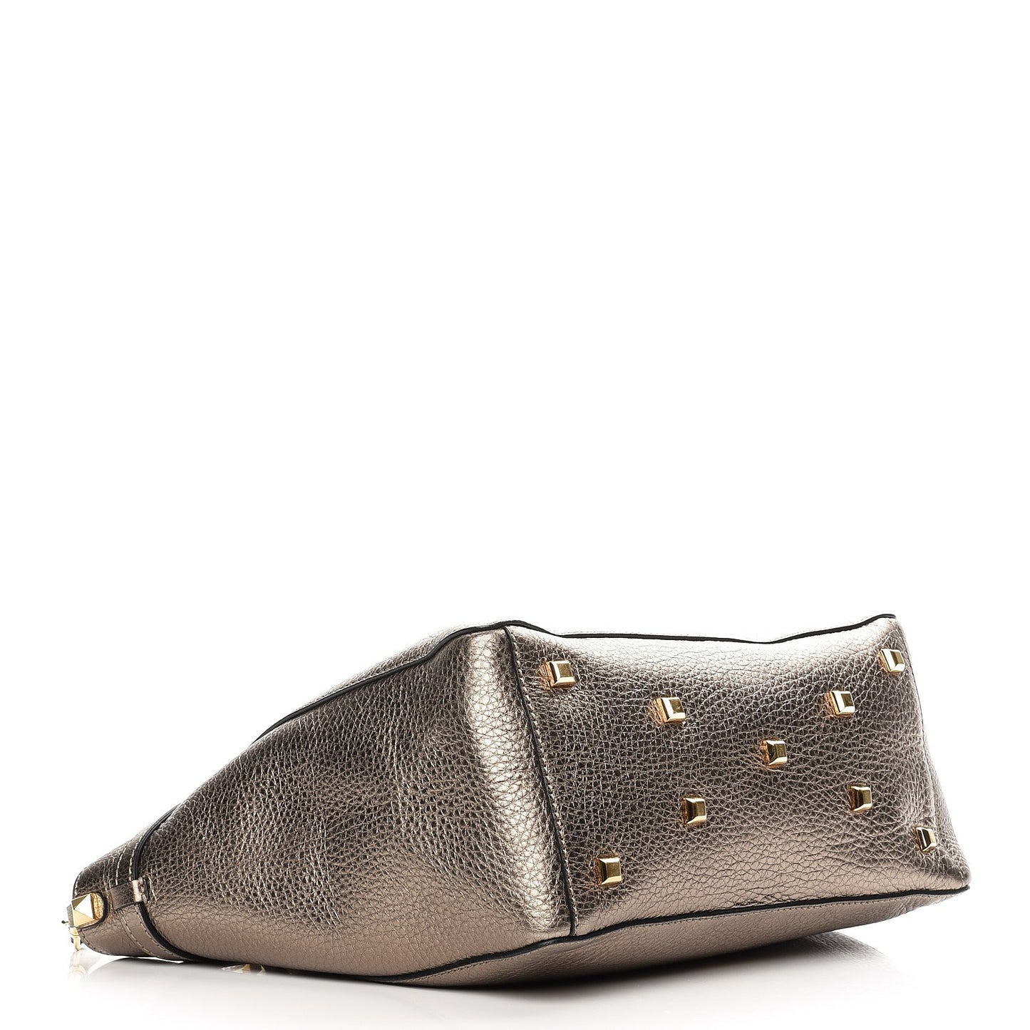 Metallic Grained Calfskin My Rockstud Soft Tote Sasso