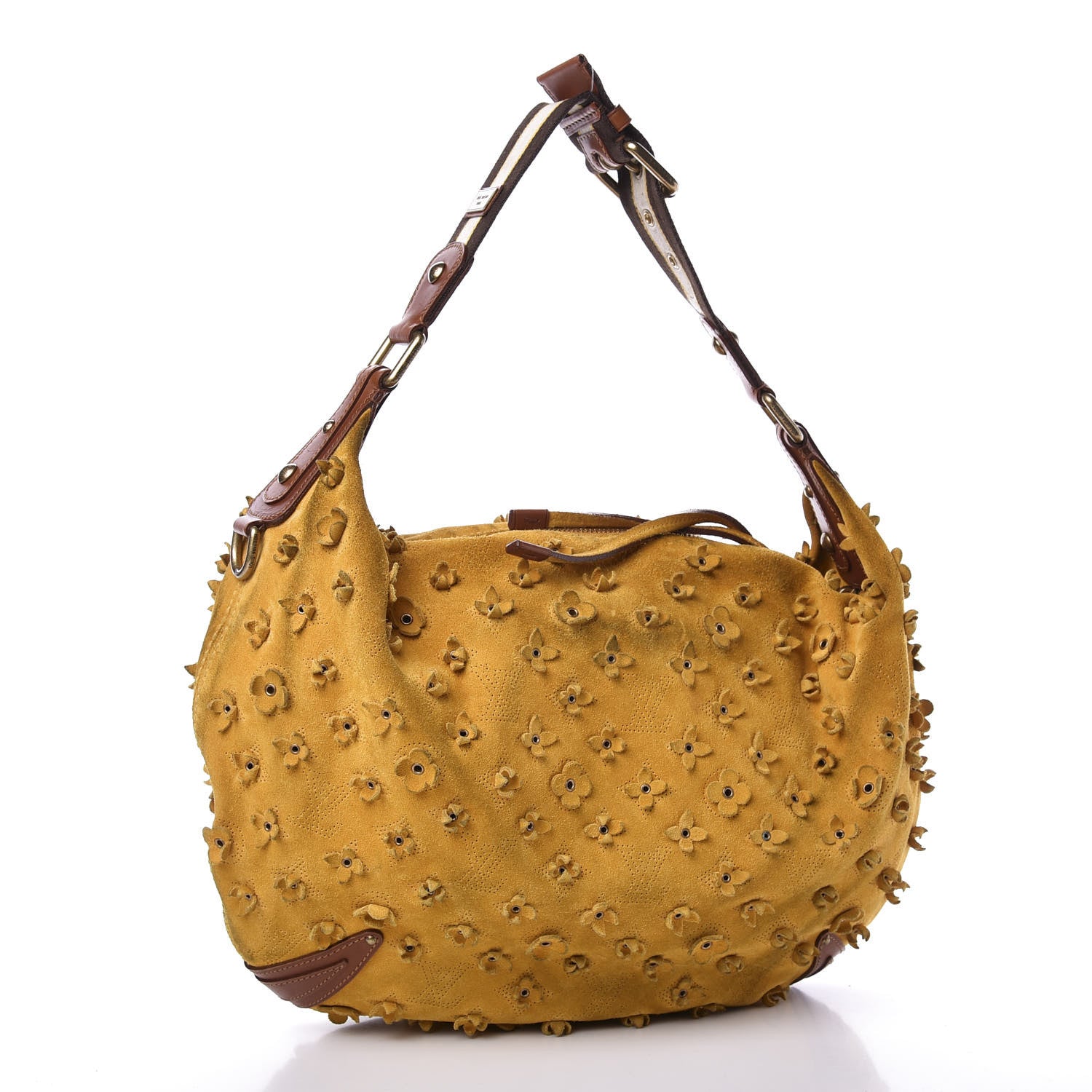 Louis Vuitton Suede Mahina Fleurs Onatah GM Maize 2 of 9