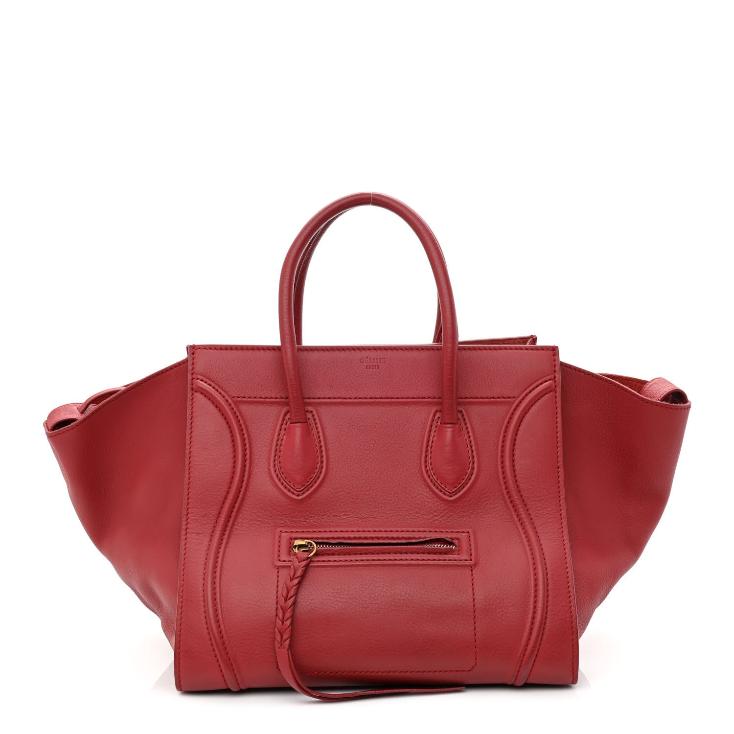 Celine Supple Calfskin Medium Phantom Luggage Red 1 of 11
