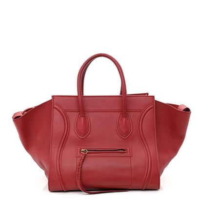 Celine Supple Calfskin Medium Phantom Luggage Red 1 of 11