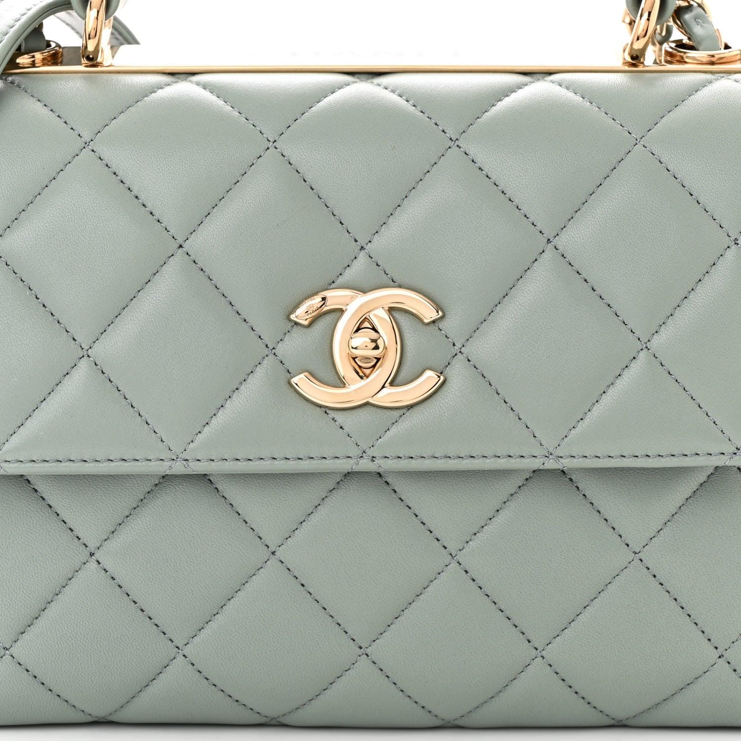 Chanel Lambskin Quilted Small Trendy CC Flap Dual Handle Bag Light Grey 8 of 10
