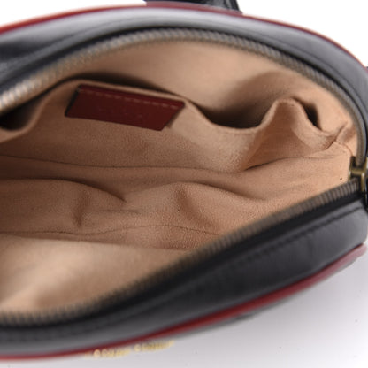 Gucci Azalea Calfskin Matelasse Diagonal Torchon GG Marmont Belt Bag 75 30 Black Romantic Cerise 4 of 8