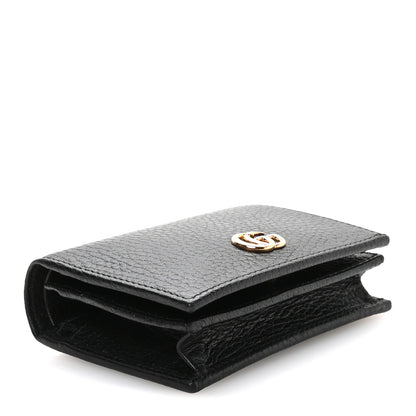 Gucci Pebbled Calfskin GG Marmont Card Case Black 4 of 8
