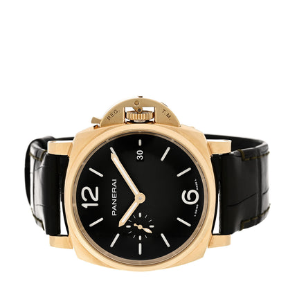 Panerai 18K Yellow Gold Alligator 42mm Luminor Due Automatic Watch Green PAM01423 2 of 5