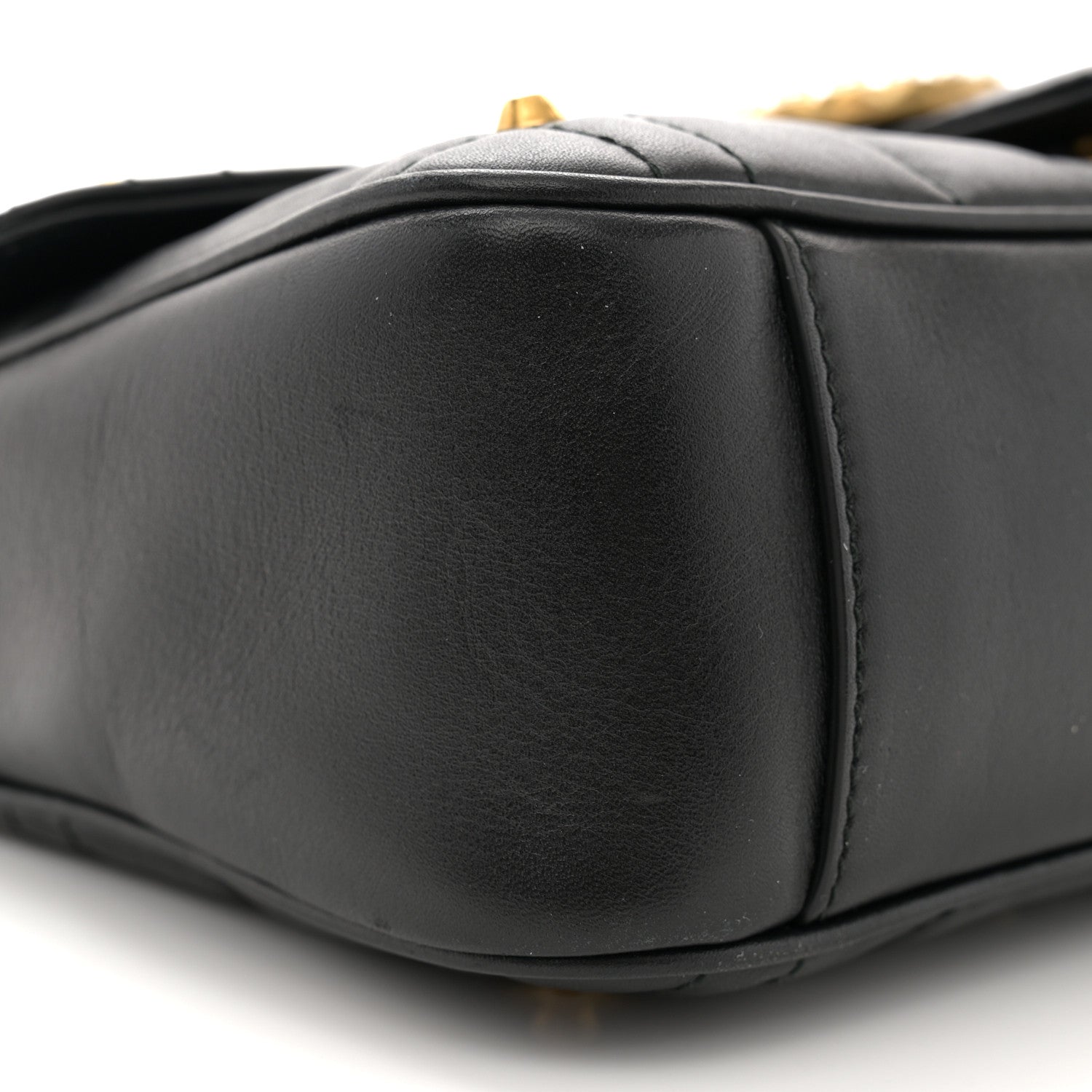 Gucci Calfskin Matelasse Studded Small Pearly GG Marmont Shoulder Bag Black 10 of 11