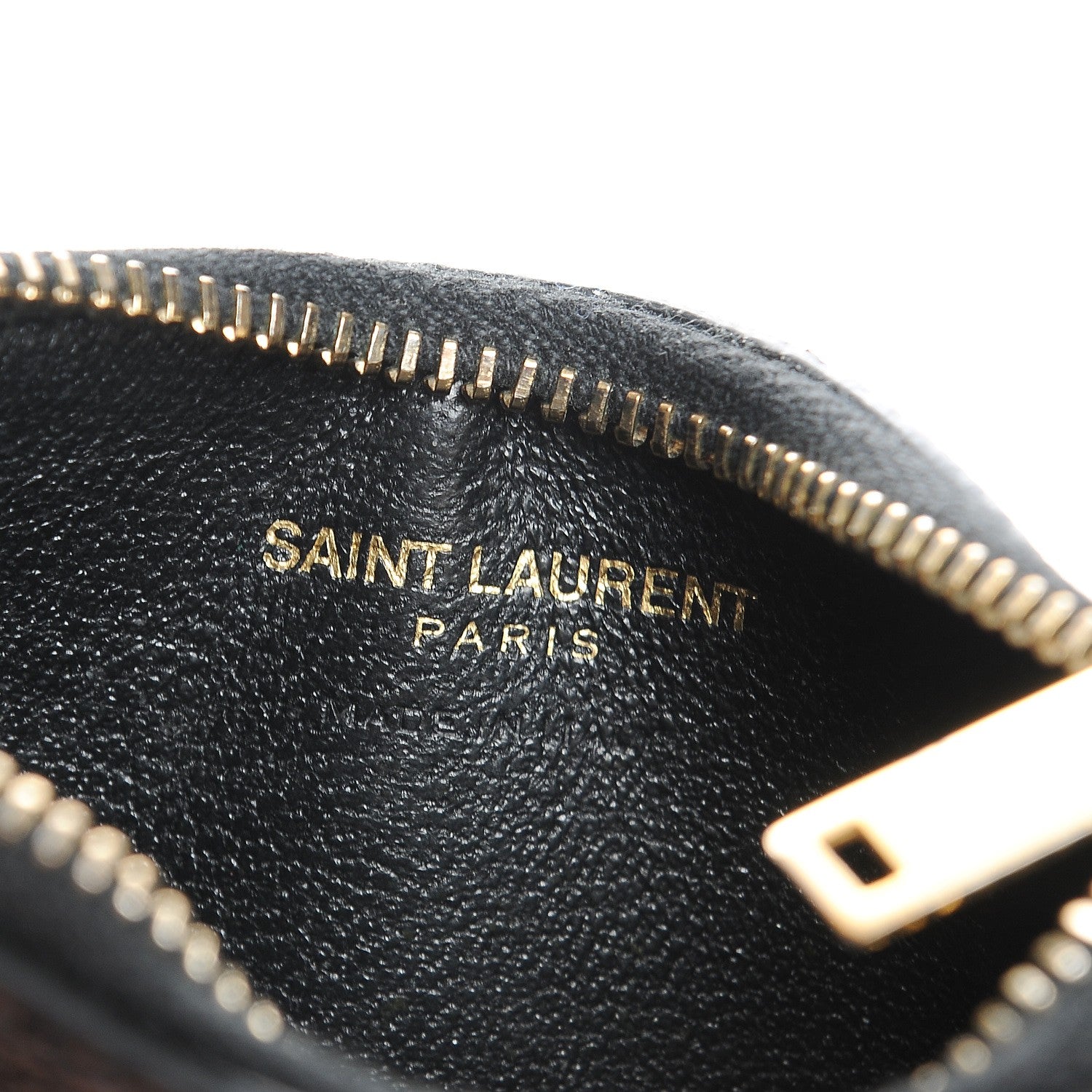 Saint Laurent Classic Toile Monogram 5 Fragments Zip Pouch Card Holder Black 6 of 7