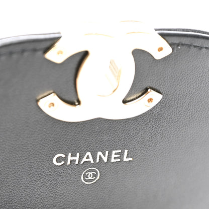 Chanel Lambskin Quilted Phone Chain Clutch Waist Bag Black 6 of 11