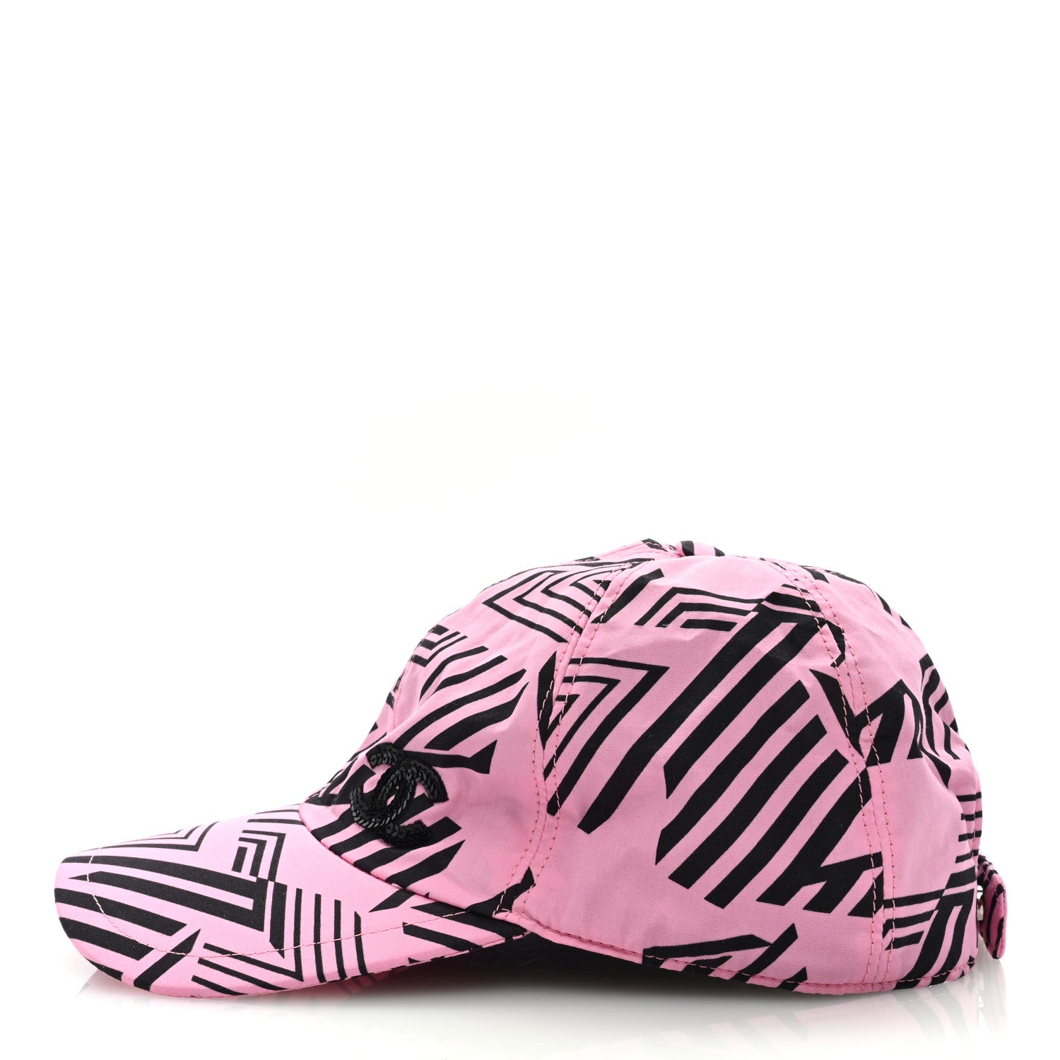 Chanel Cotton Sequin CC Cap Hat Black Pink 4 of 7