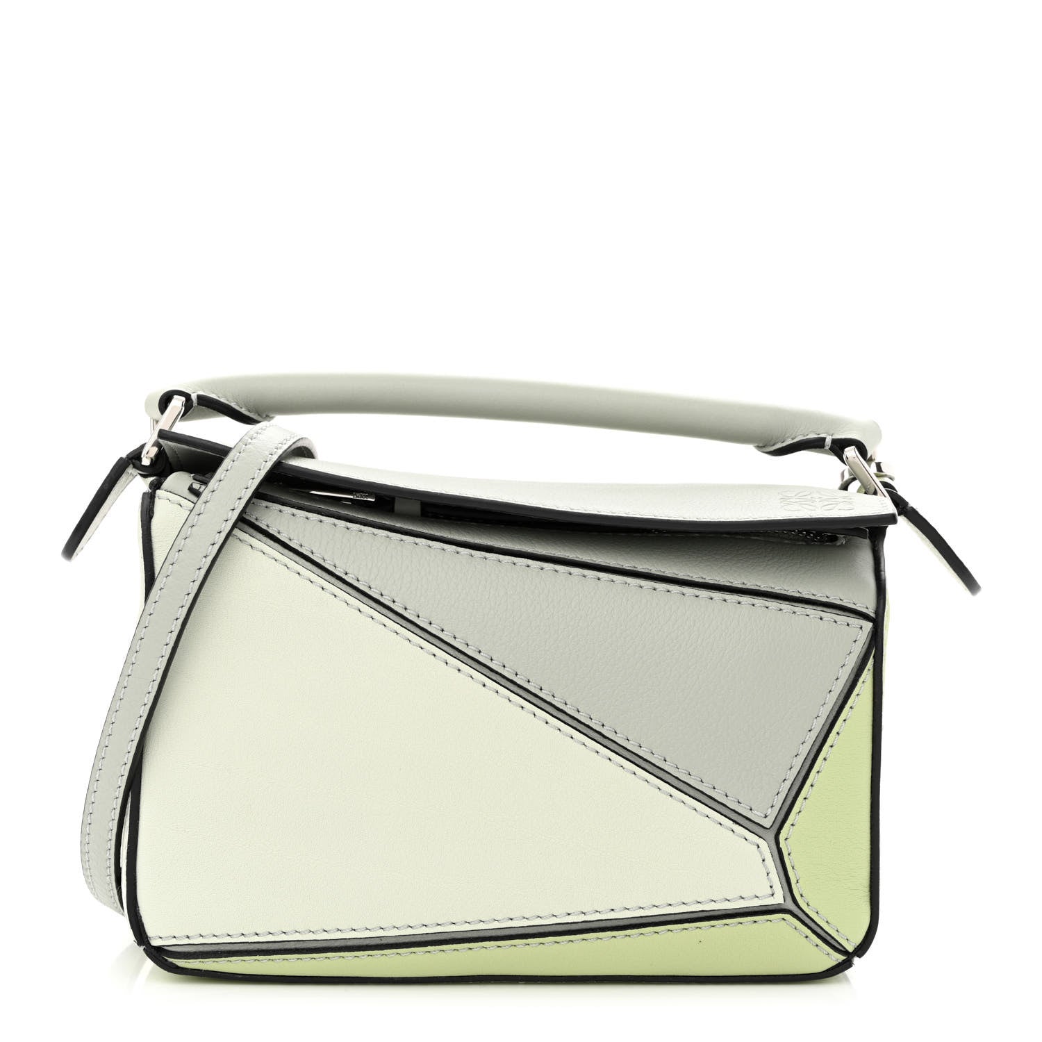 Loewe Calfskin Mini Puzzle Bag Ash Grey Light Celadon 1 of 10