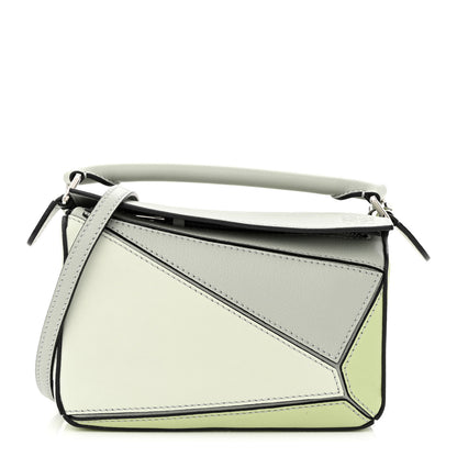 Loewe Calfskin Mini Puzzle Bag Ash Grey Light Celadon 1 of 10