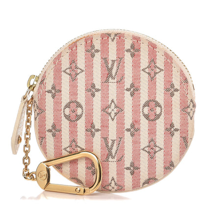 Louis Vuitton Mini Lin Croisette Round Coin Purse Rouge 1 of 8