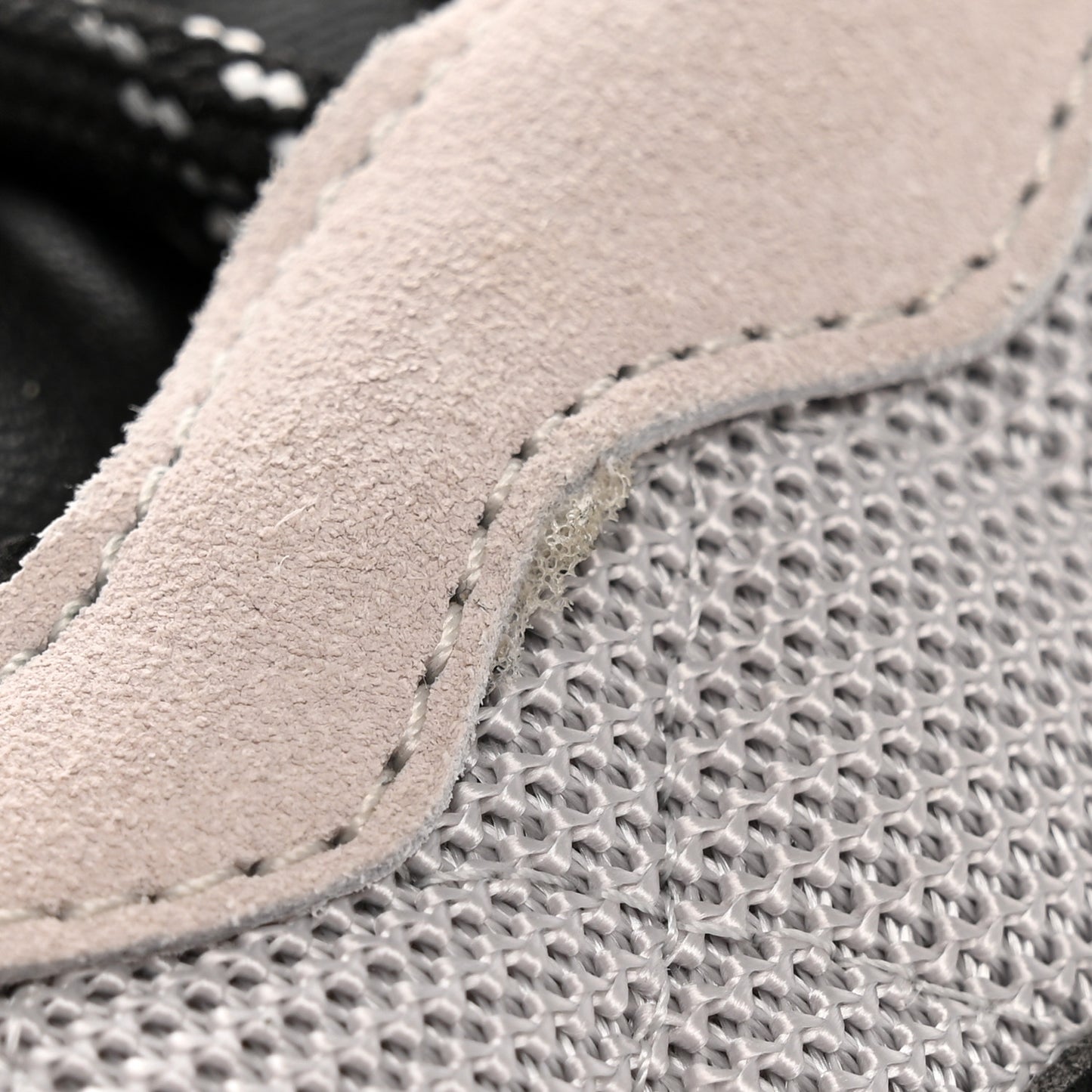 Mesh Suede Calfskin Quilted Sneakers 37.5 Light Pink Beige