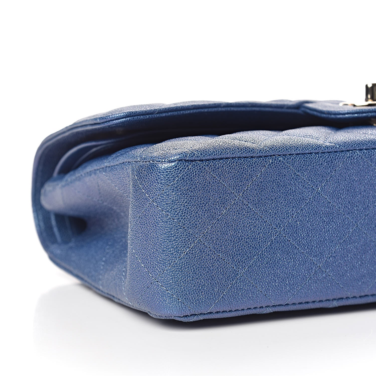 Chanel Iridescent Caviar Quilted Medium Double Flap Dark Blue 9 of 11