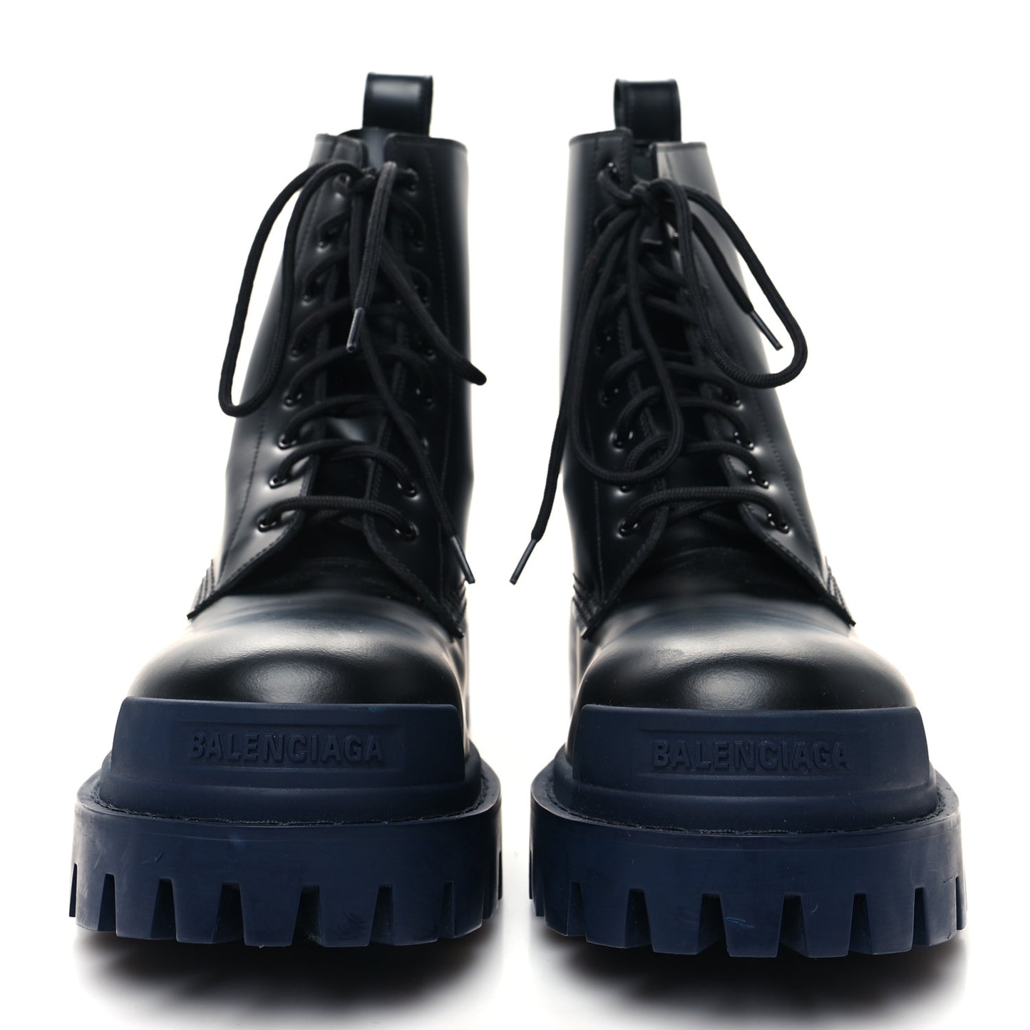 Calfskin Strike 20mm Lace Up Boots 40 Black