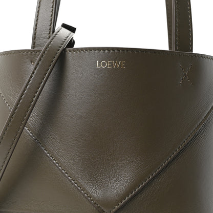 Loewe Shiny Calfskin Mini Puzzle Fold Tote Dark Khaki 7 of 10