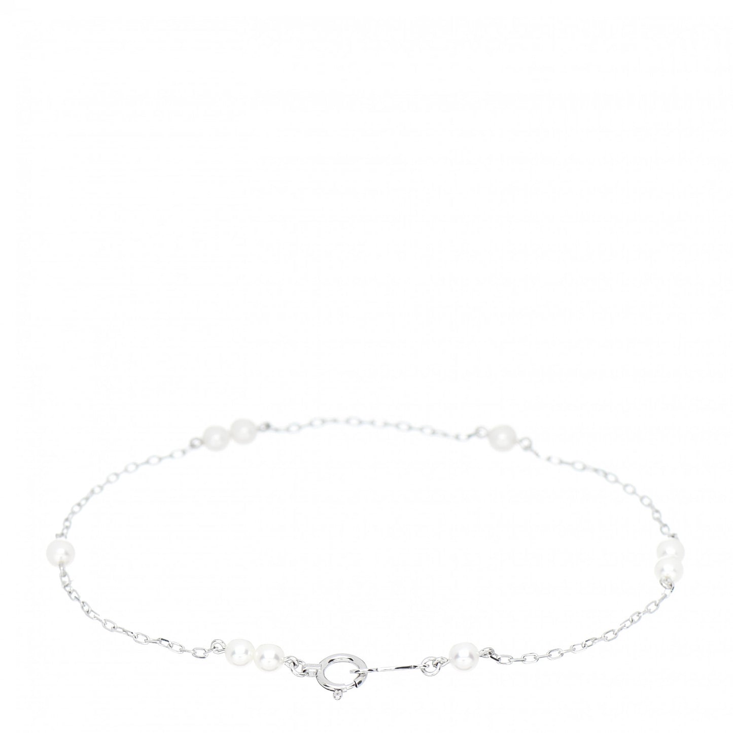 18K White Gold Akoya Pearl 3-3.5mm Station Bracelet