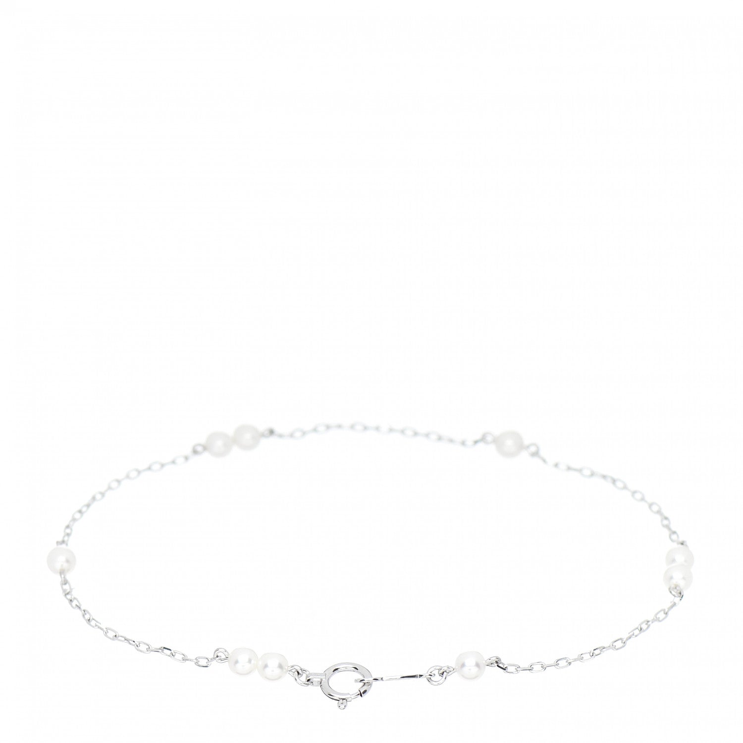 Mikimoto 18K White Gold Akoya Pearl 3-3.5mm Station Bracelet 2 of 3
