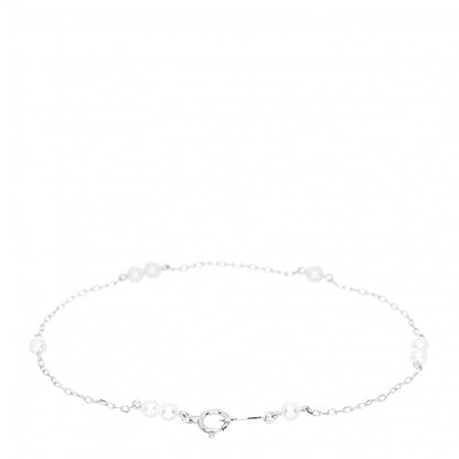 Mikimoto 18K White Gold Akoya Pearl 3-3.5mm Station Bracelet 2 of 3