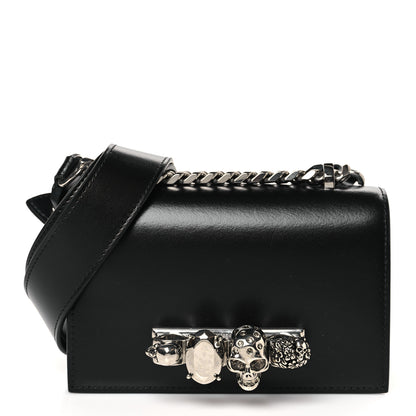 Alexander McQueen Calfskin Jeweled Mini The Biker Knuckle Satchel Black 1 of 9