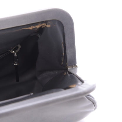 Prada Spazzolato Kisslock Clutch Grigio 9 of 13