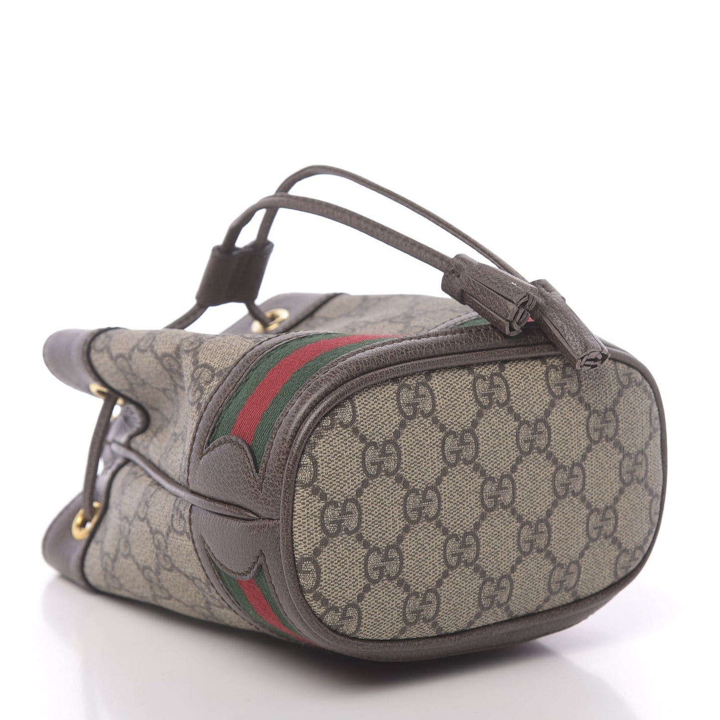 GG Supreme Monogram Web Mini Ophidia Bucket Bag Brown