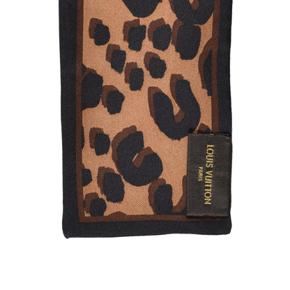 Louis Vuitton Silk Leopard Bandeau Scarf Marron 3 of 4