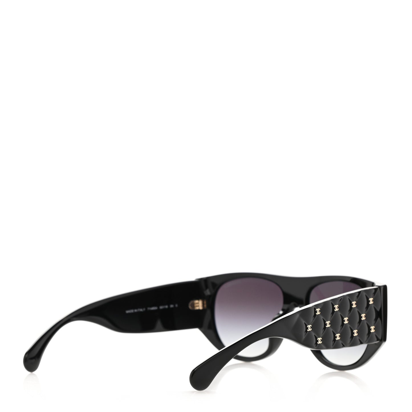 Acetate Quilted CC Pilot Sunglasses 71465 Black