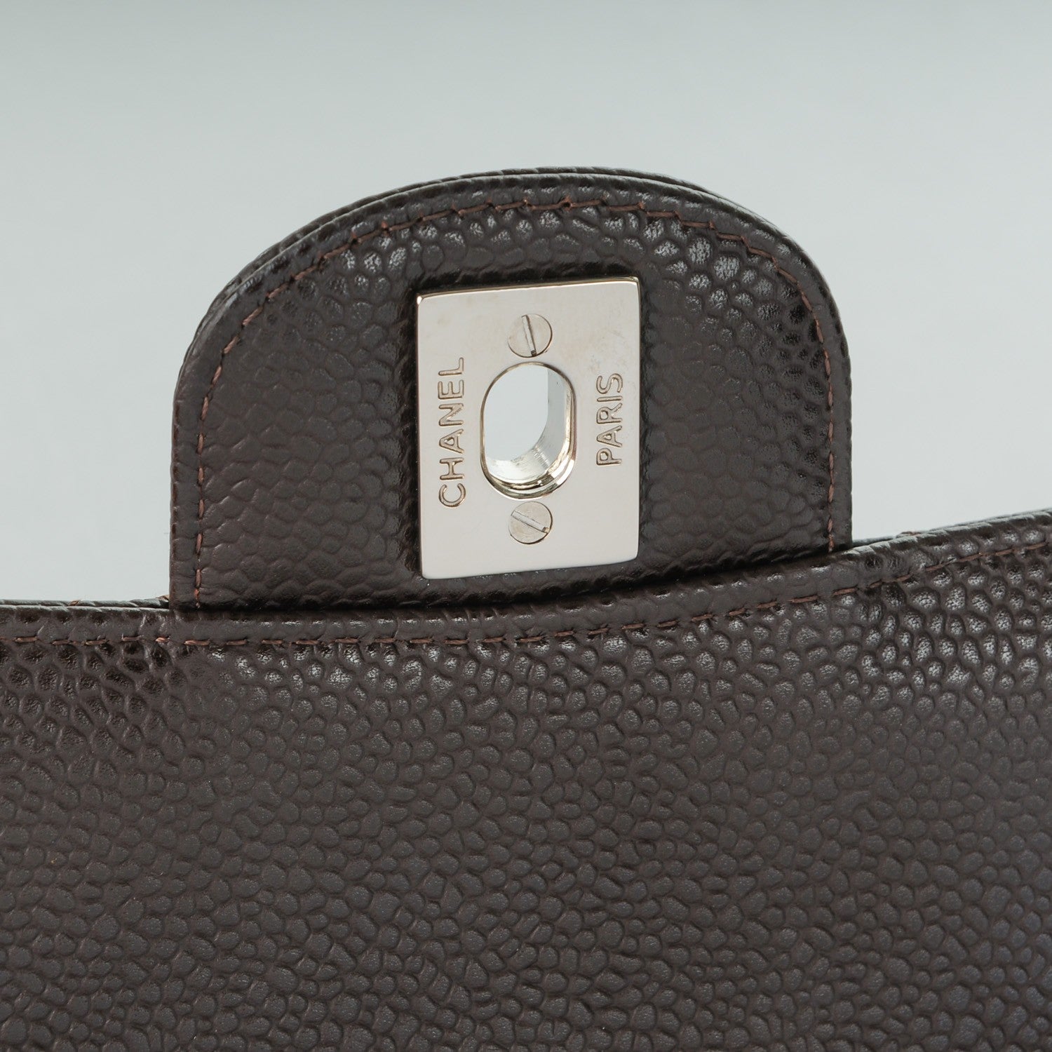Chanel Caviar Quilted Medium Double Flap Brown 6 of 8